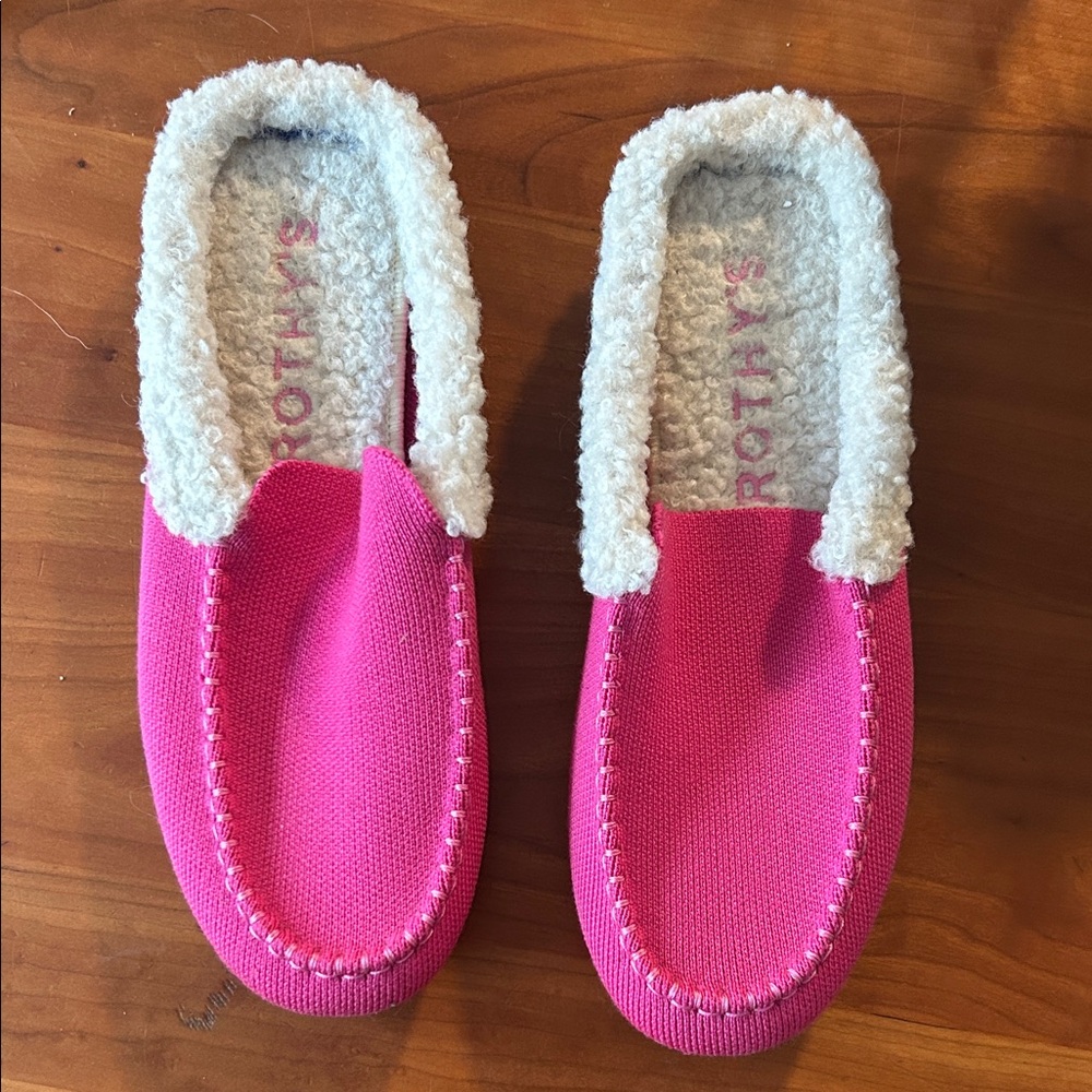 Rothy's pink Slippers with Plush Lining
